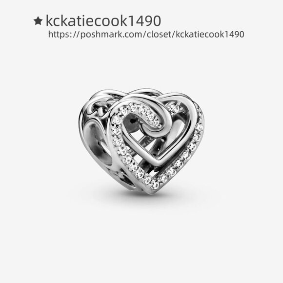 Pandora Sparkling Entwined Hearts Charm|Pendant - Picture 1 of 2